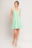 LOVELY CHARM MINT HALTER MINI DRESS
