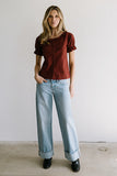 Connie Ruffle Blouse in Rust FINAL SALE