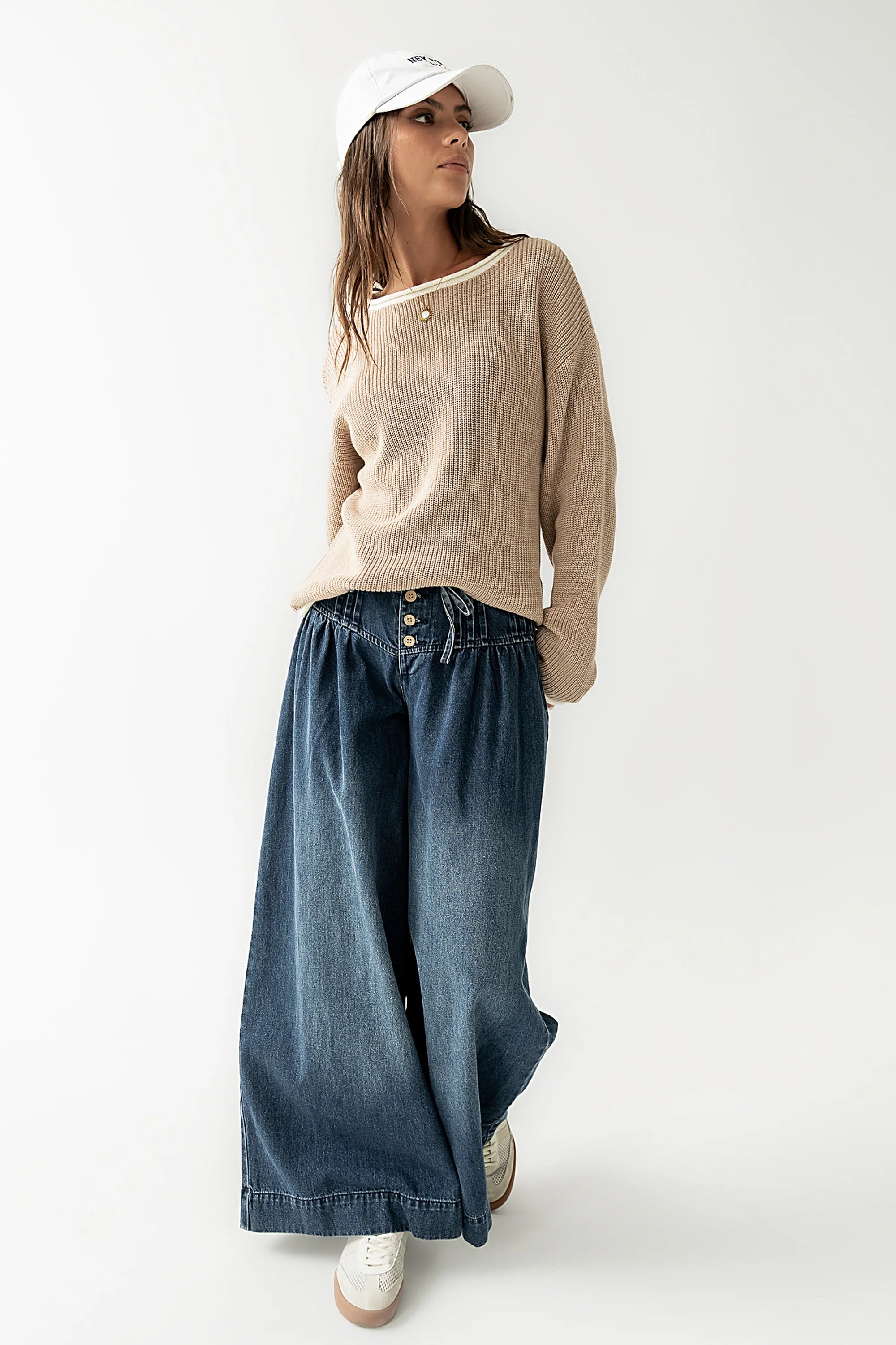 Mandy Contrast Sweater in Tan FINAL SALE