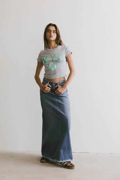 Heather Denim Maxi Skirt FINAL SALE
