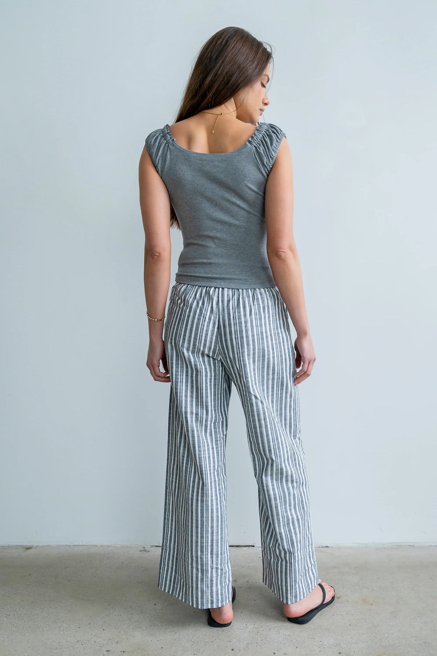 Indiana Striped Pants in Black