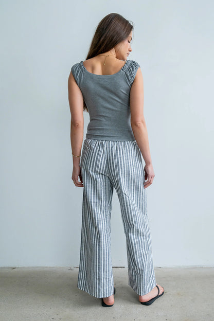 Indiana Striped Pants in Black