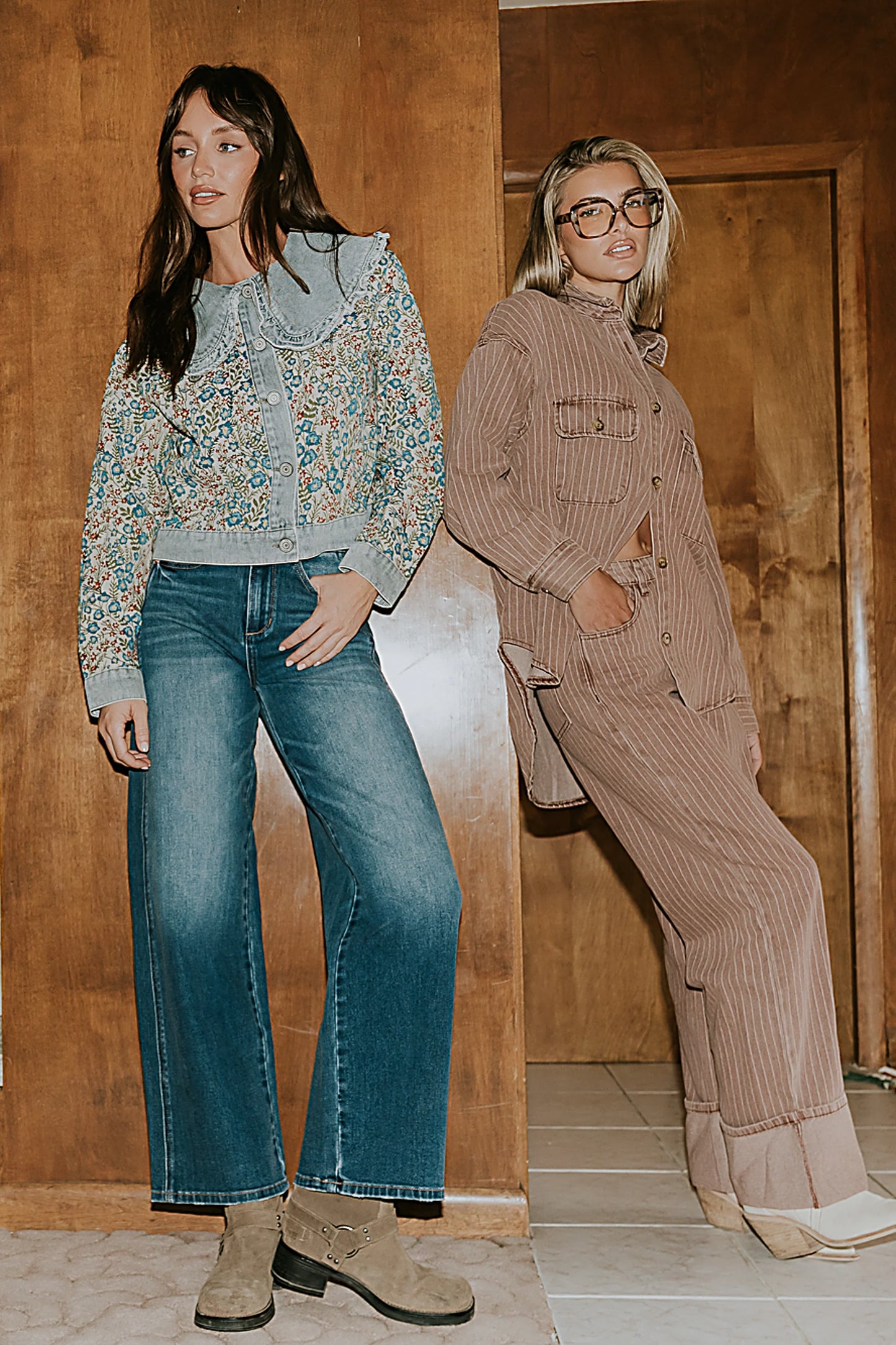Shaylee Striped Wide Leg Jeans FINAL SALE