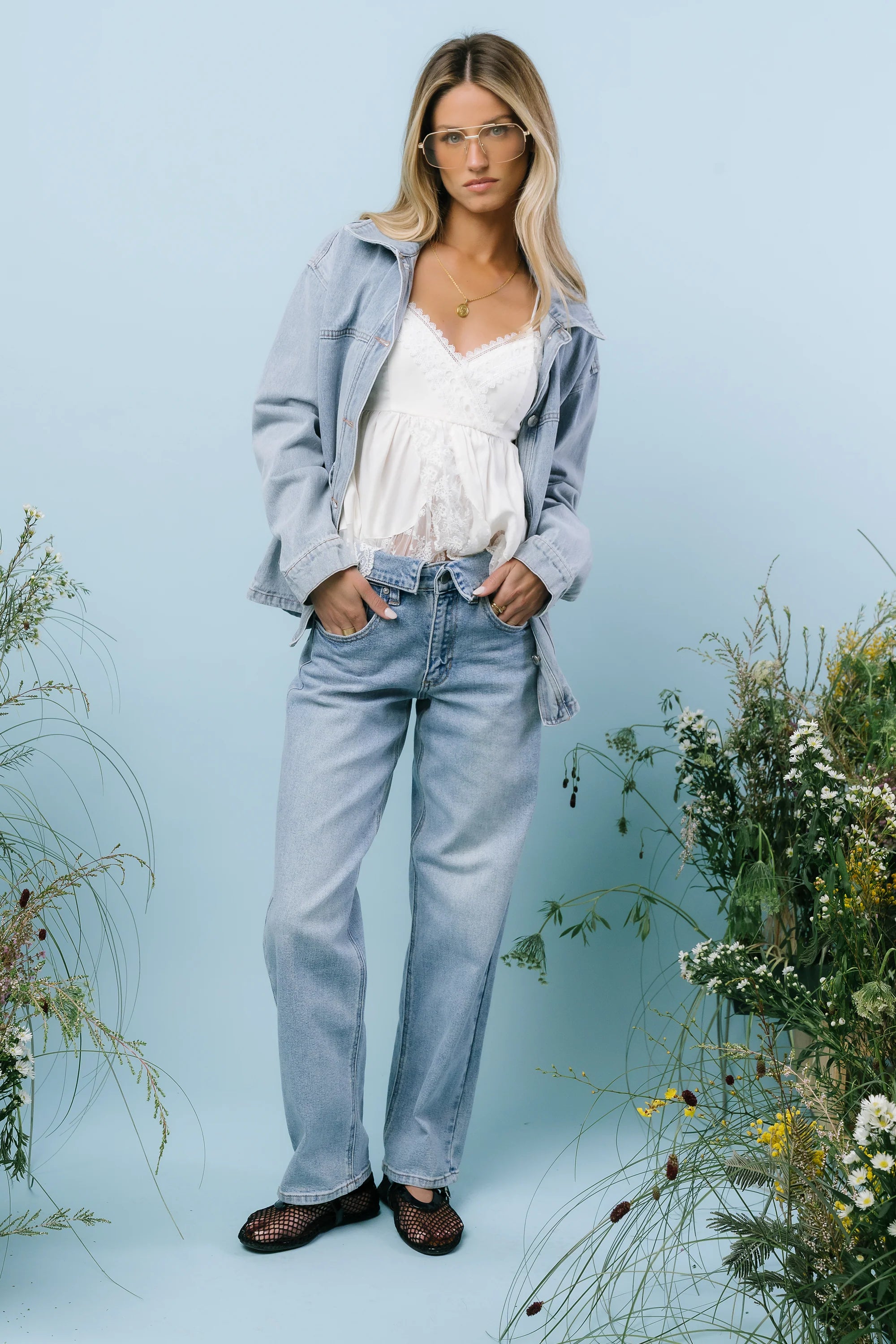 Karina Folded Straight Leg Jeans