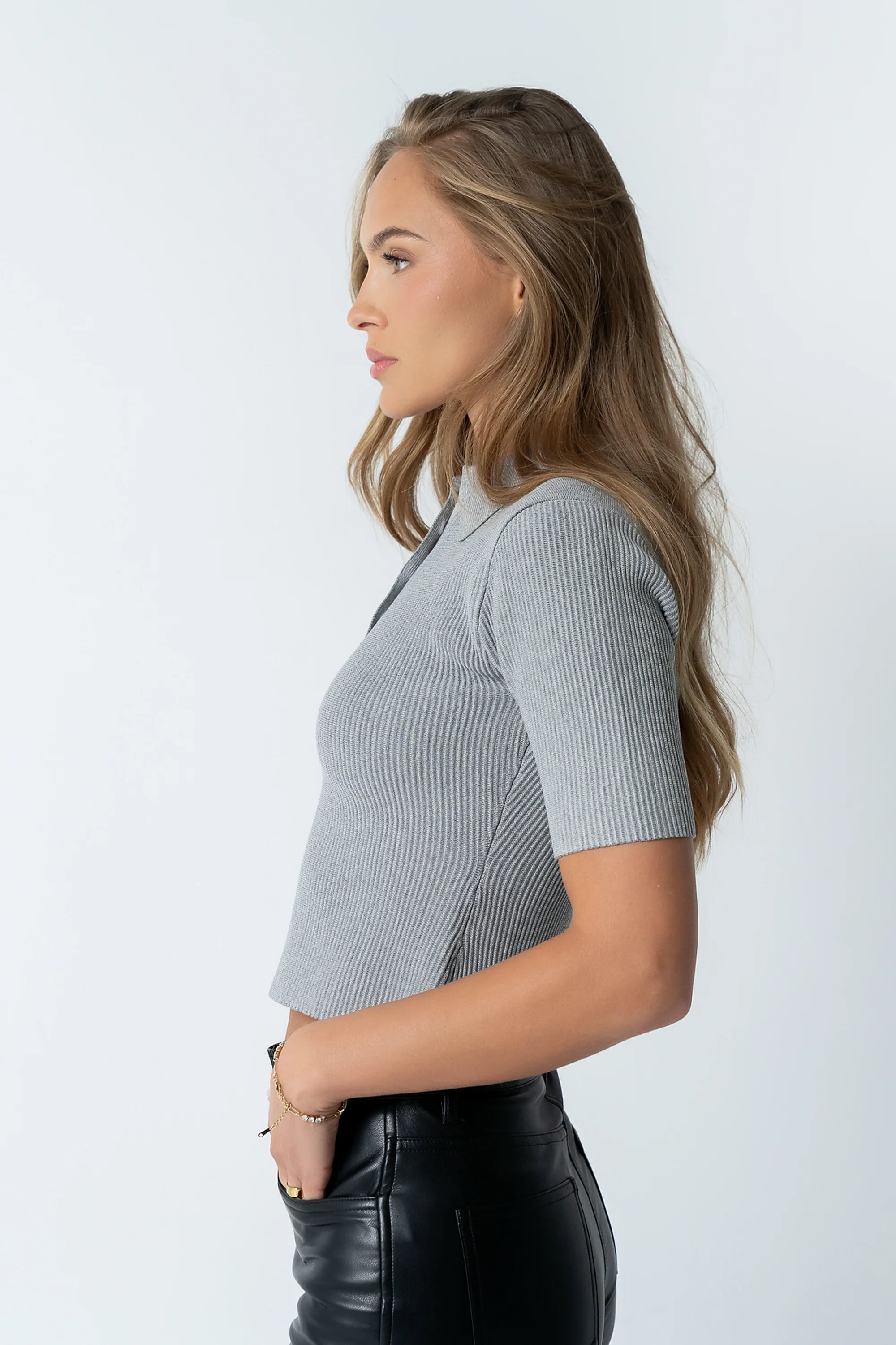 Cami Ribbed Sweater in Grey