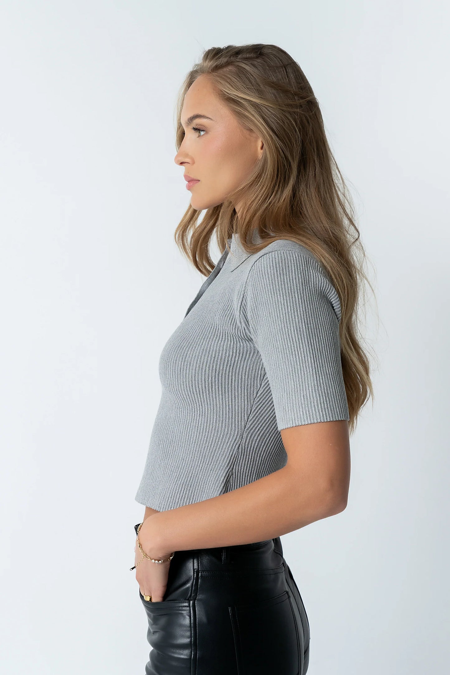 Cami Ribbed Sweater in Grey