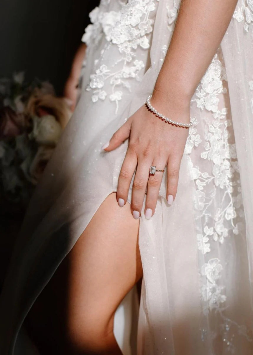 Fairy A Line Sweetheart Tulle Wedding Dresses with Appliques