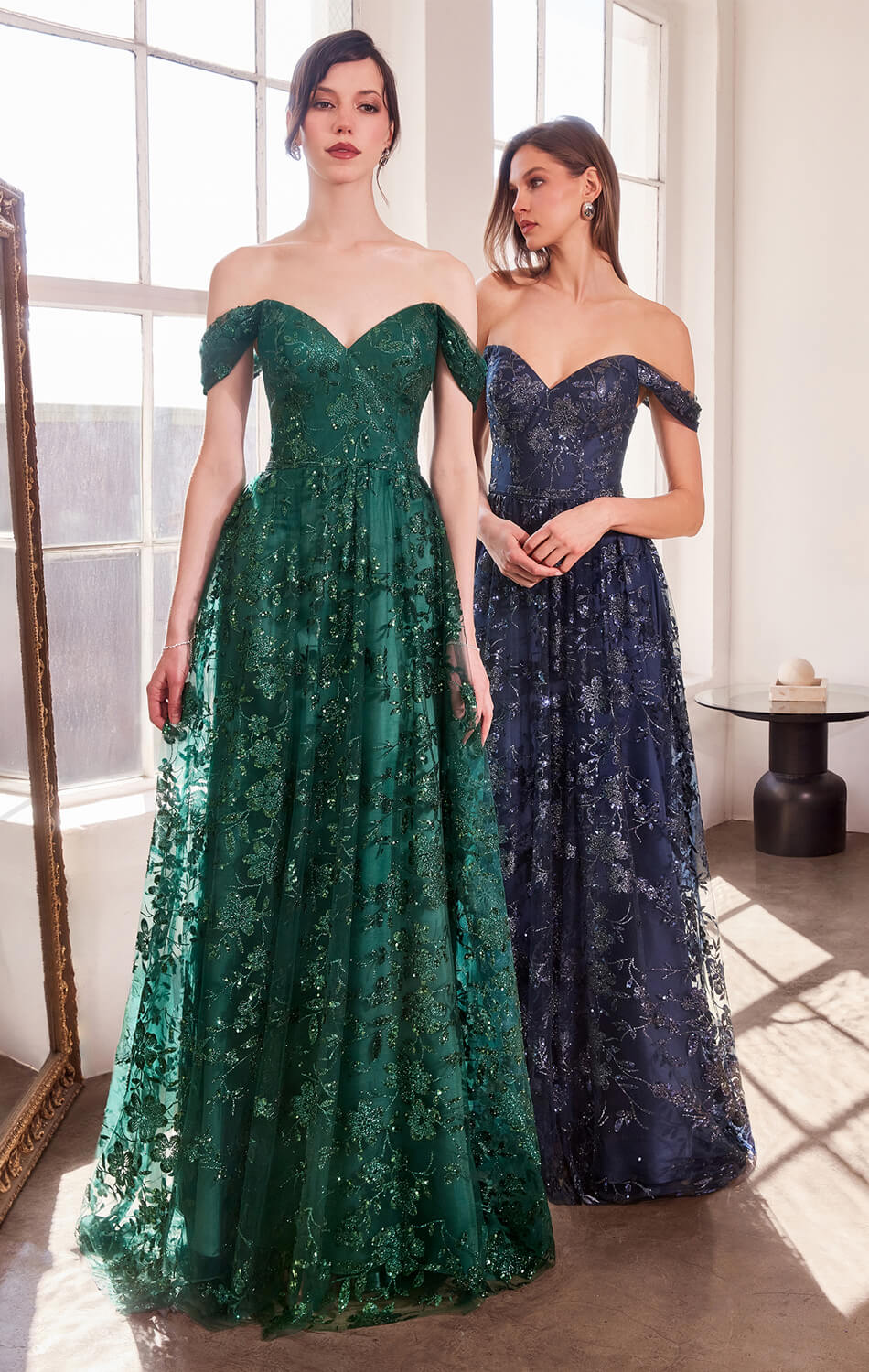 Veronica Gown Glitter Print A line Dress