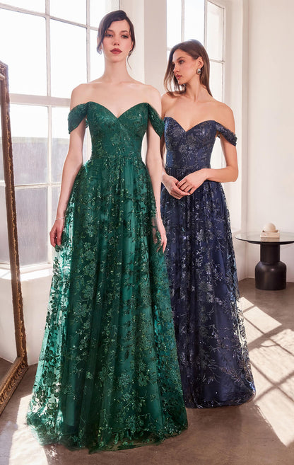 Veronica Gown Glitter Print A line Dress
