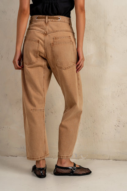 Jocelyn Barrel Jeans in Rust FINAL SALE