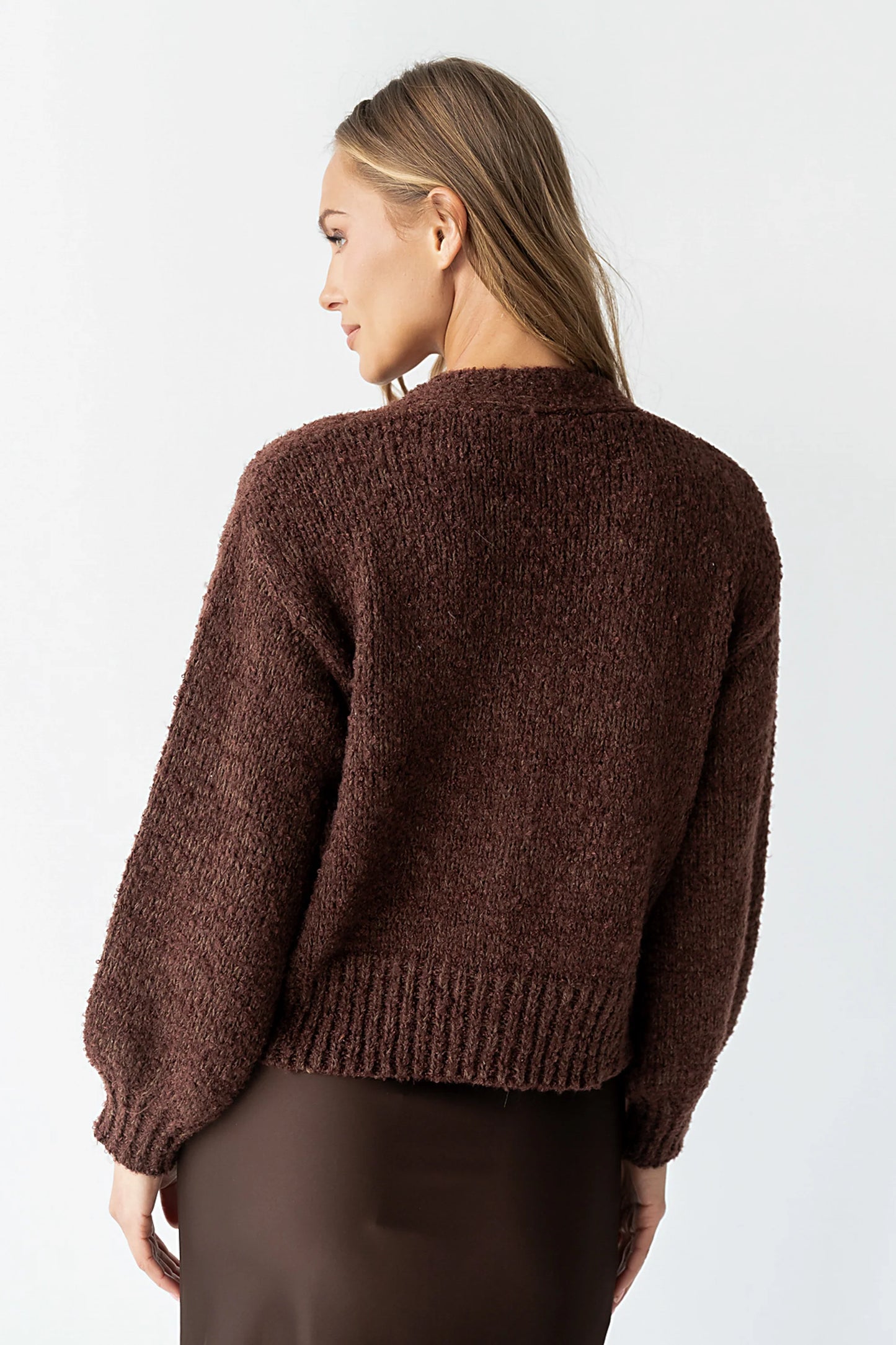 Markie Knit Cardigan in Brown
