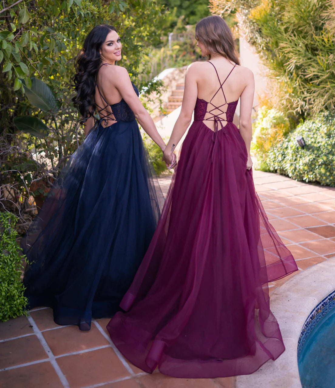 Dani Gown Mulberry Lace Tulle A line Dress