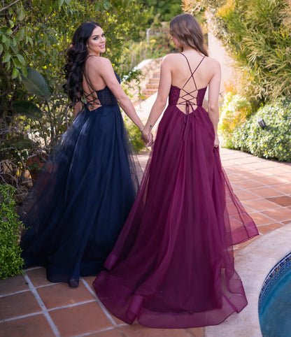 Dani Gown Mulberry Lace Tulle A line Dress
