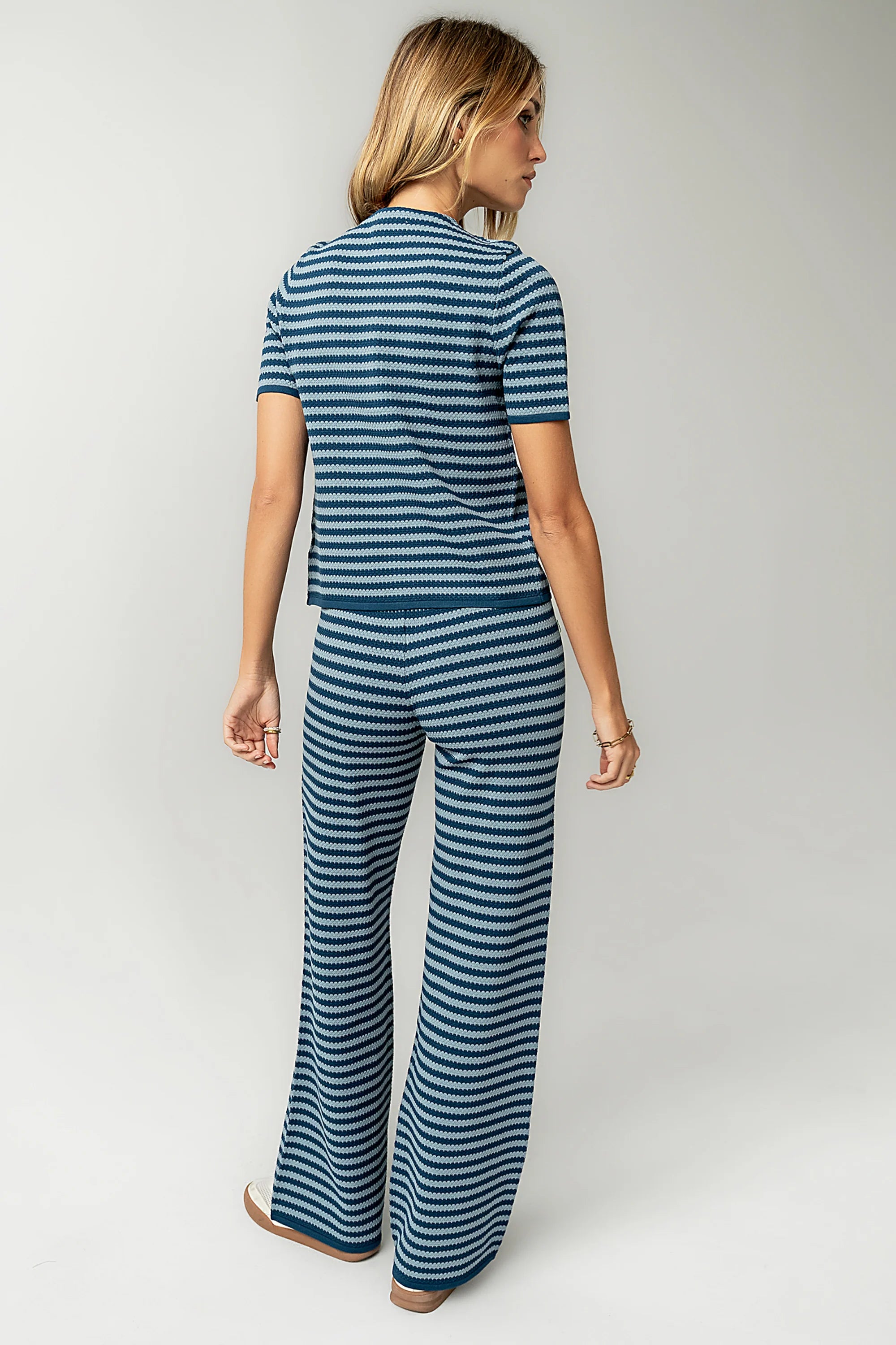 Ireland Striped Wide Leg Pants in Blue FINAL SALE