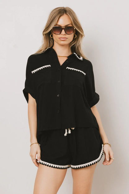 Kiana Embroidered Button Up FINAL SALE