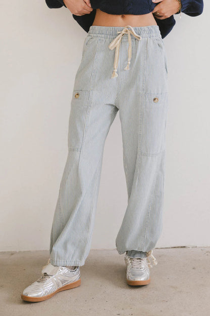 Robyn Striped Pants in Denim FINAL SALE