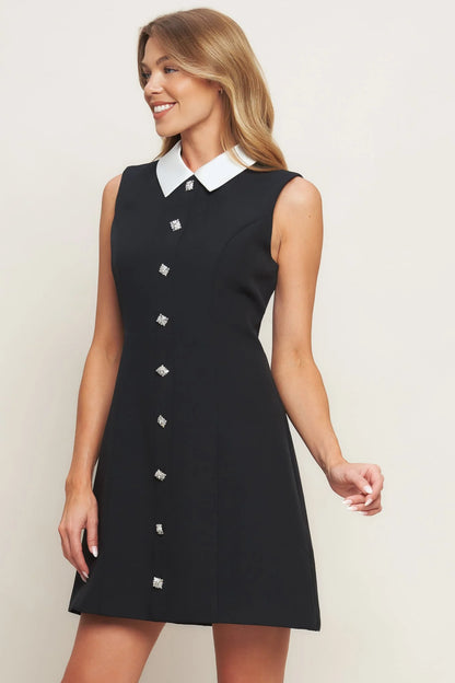 LOVELY MOMENT BLACK MINI DRESS