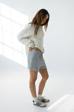 Margot Pointelle Sweater in Heather White FINAL SALE