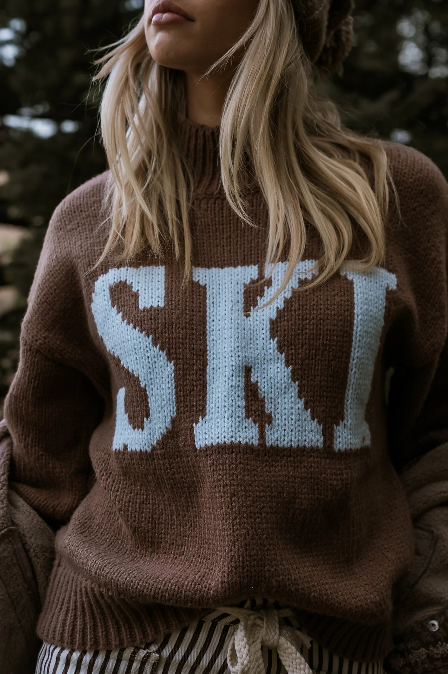 Ski Knit Sweater in Brown FINAL SALE