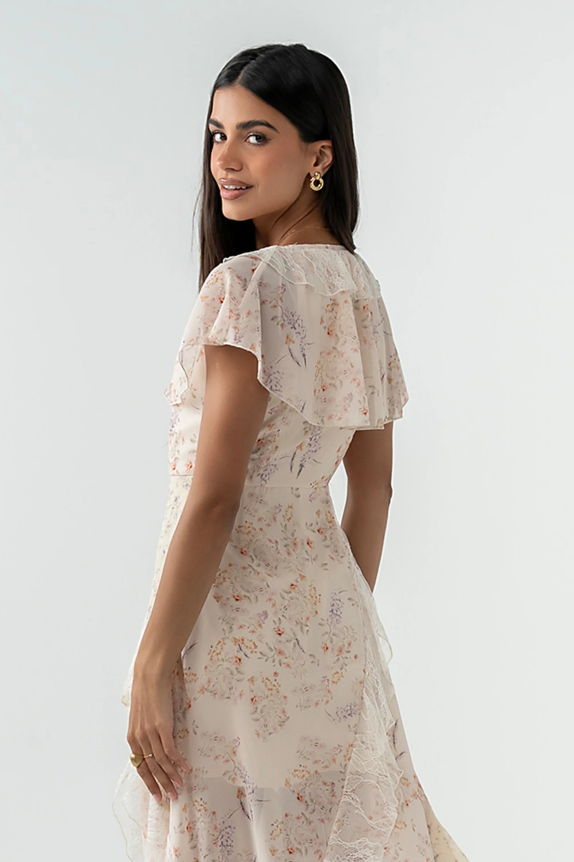 Kora Ruffle Maxi Dress in Yellow