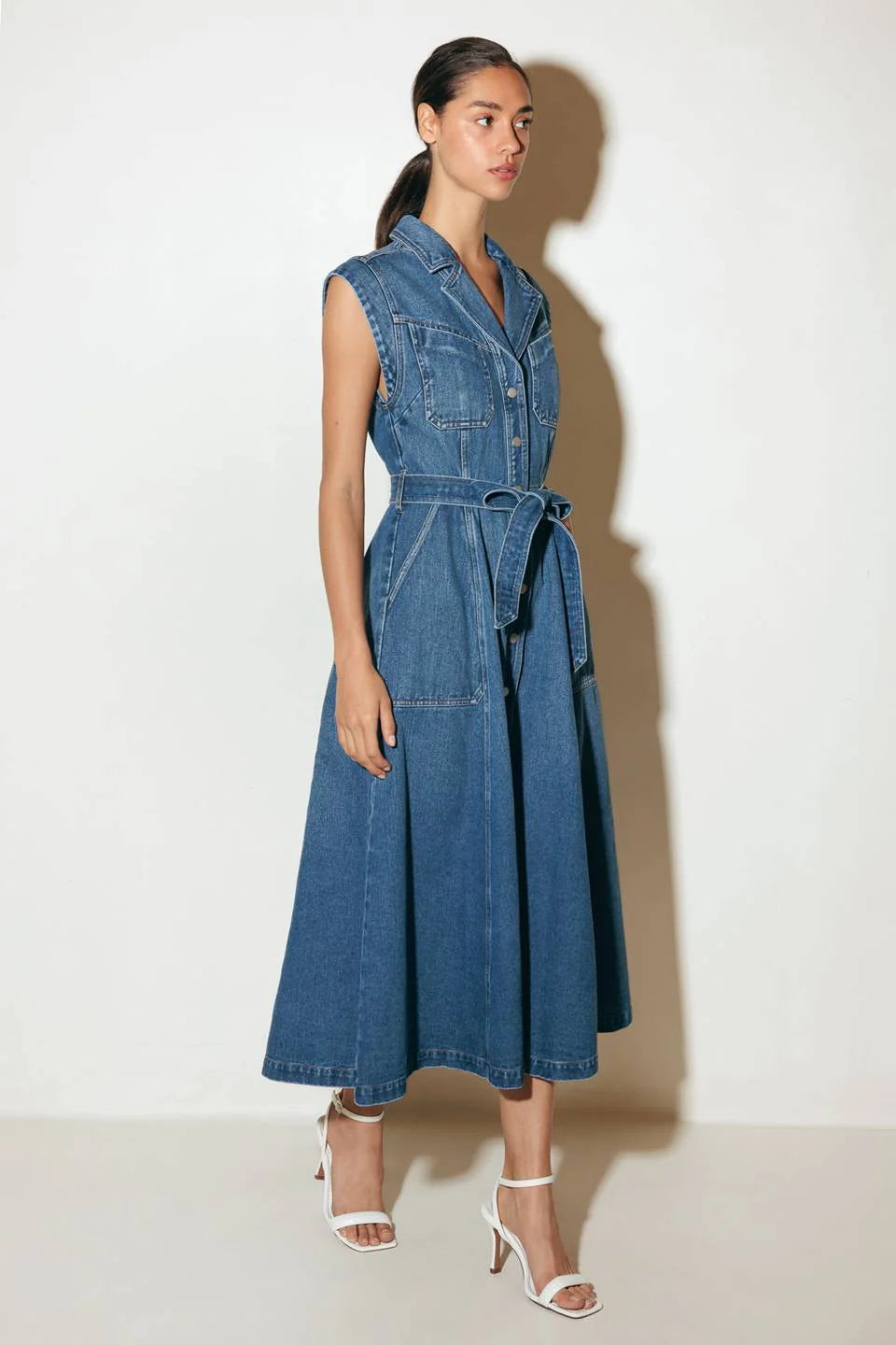 Ellery Washed Denim Midi Shirt Dress FINAL SALE