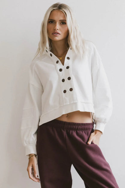Maxfield Grommet Top in White FINAL SALE