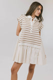 Evan Collared Mini Dress in Taupe FINAL SALE