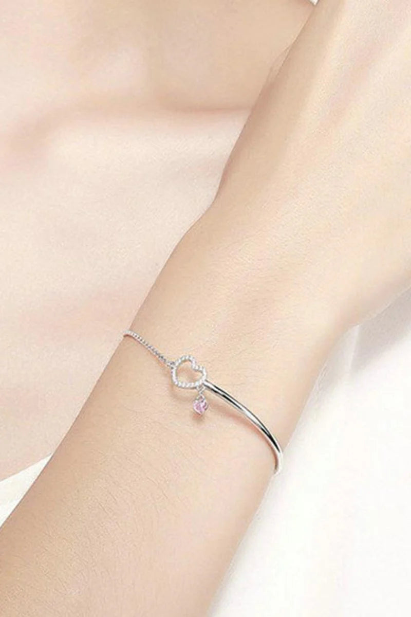 Heart Charm Bracelet in Sterling Silver