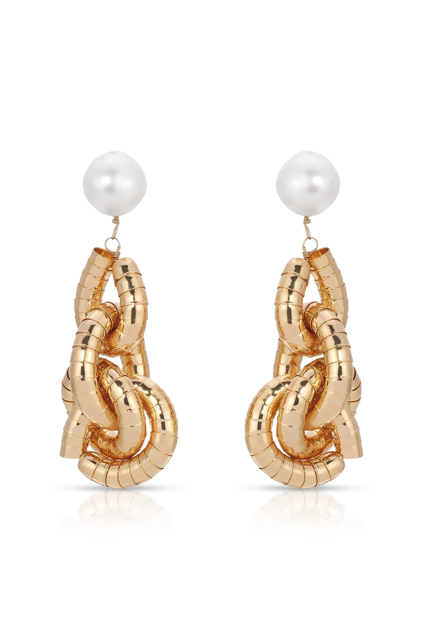 Liquid Gold Pearl Drop Earrings