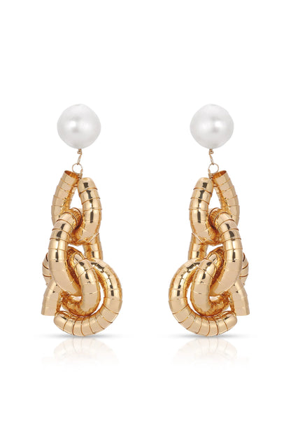 Liquid Gold Pearl Drop Earrings