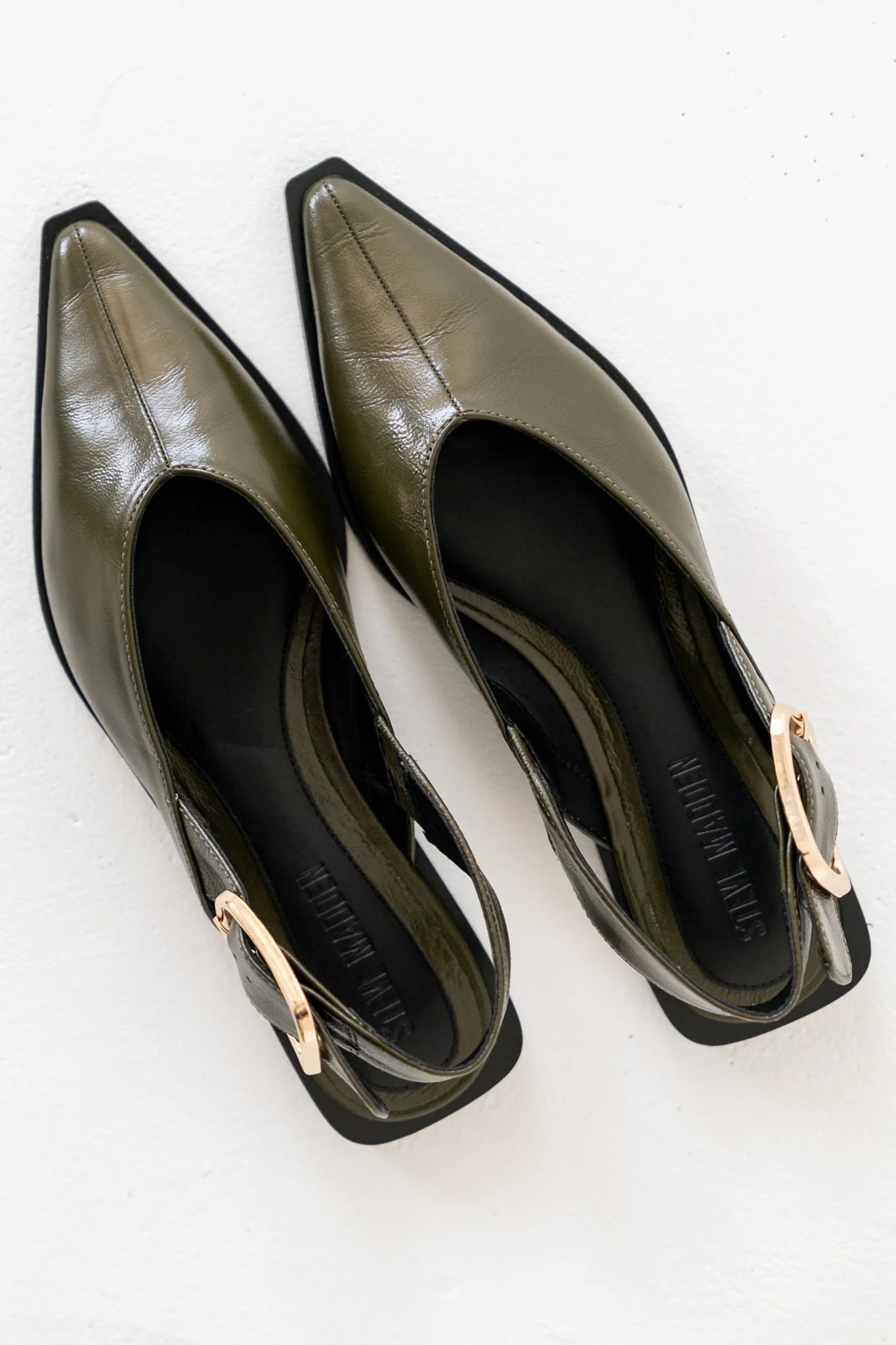 Steve Madden Shay Slingback Flats in Olive FINAL SALE