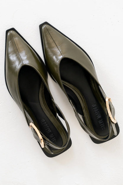 Steve Madden Shay Slingback Flats in Olive FINAL SALE