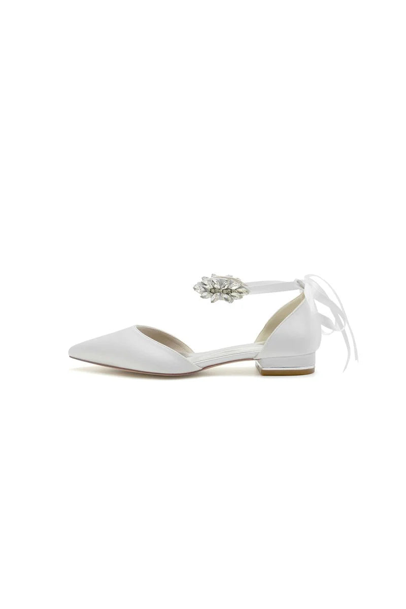 Champagne High Heels with Ornate Crystal and Pearl Accent
