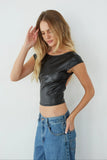 Ace Faux Leather Crop Top