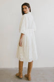 Eleanor Eyelet Lace Midi Dress in Cream FINAL SALE