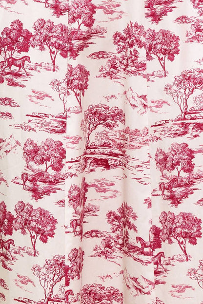 RASPBERRY ROSÉ TOILE MIDI DRESS BERRY