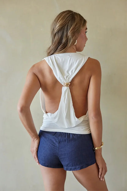 Ella Cowl Neck Open Back Top