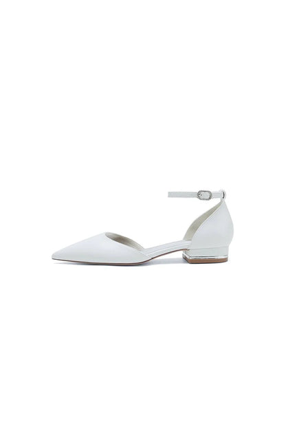 Simple Ankle Strap Buckle Kitten Heels