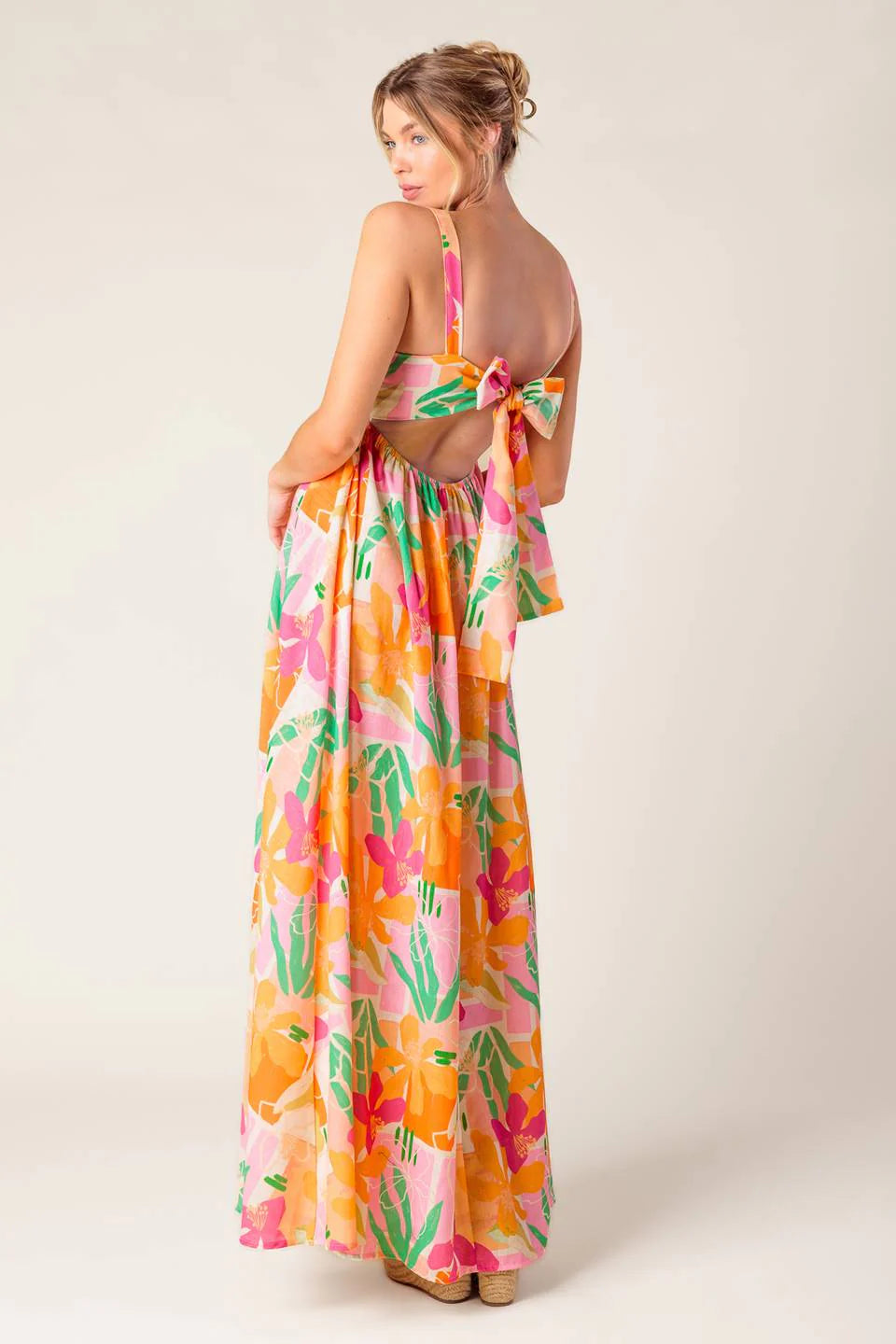 BON VOYAGE MAXI DRESS PINK ORANGE