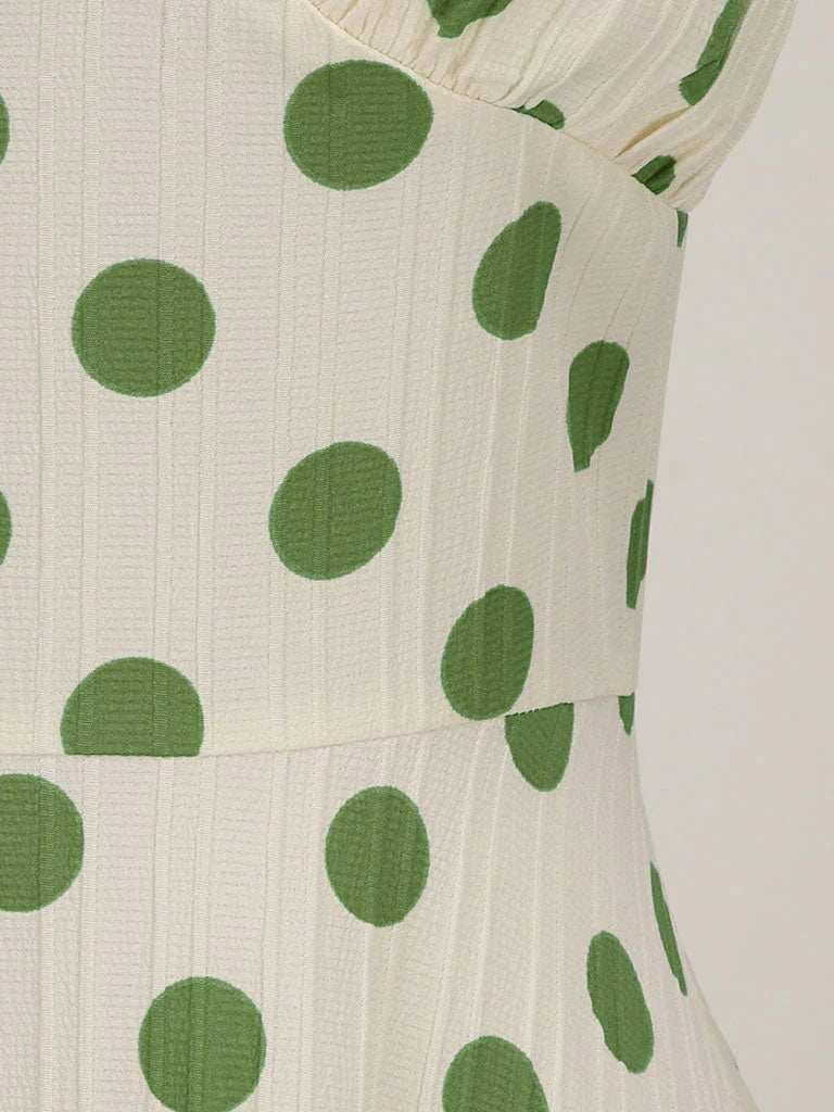 Polka Dots Halter Audrey Hepburn Style 1950S Vintage Dress With Bow Backless