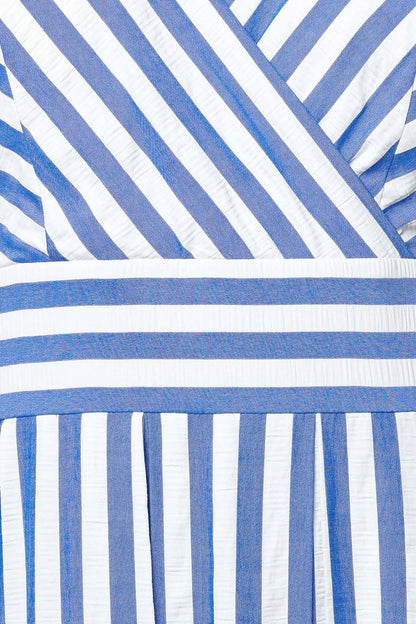 SUGAR RUSH BLUE STRIPE MIDI DRESS