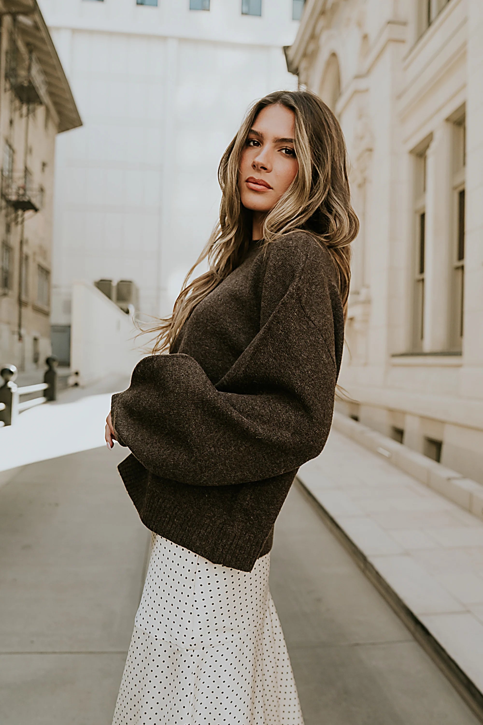 Josey Oversized Sweater in Brown FINAL SALE