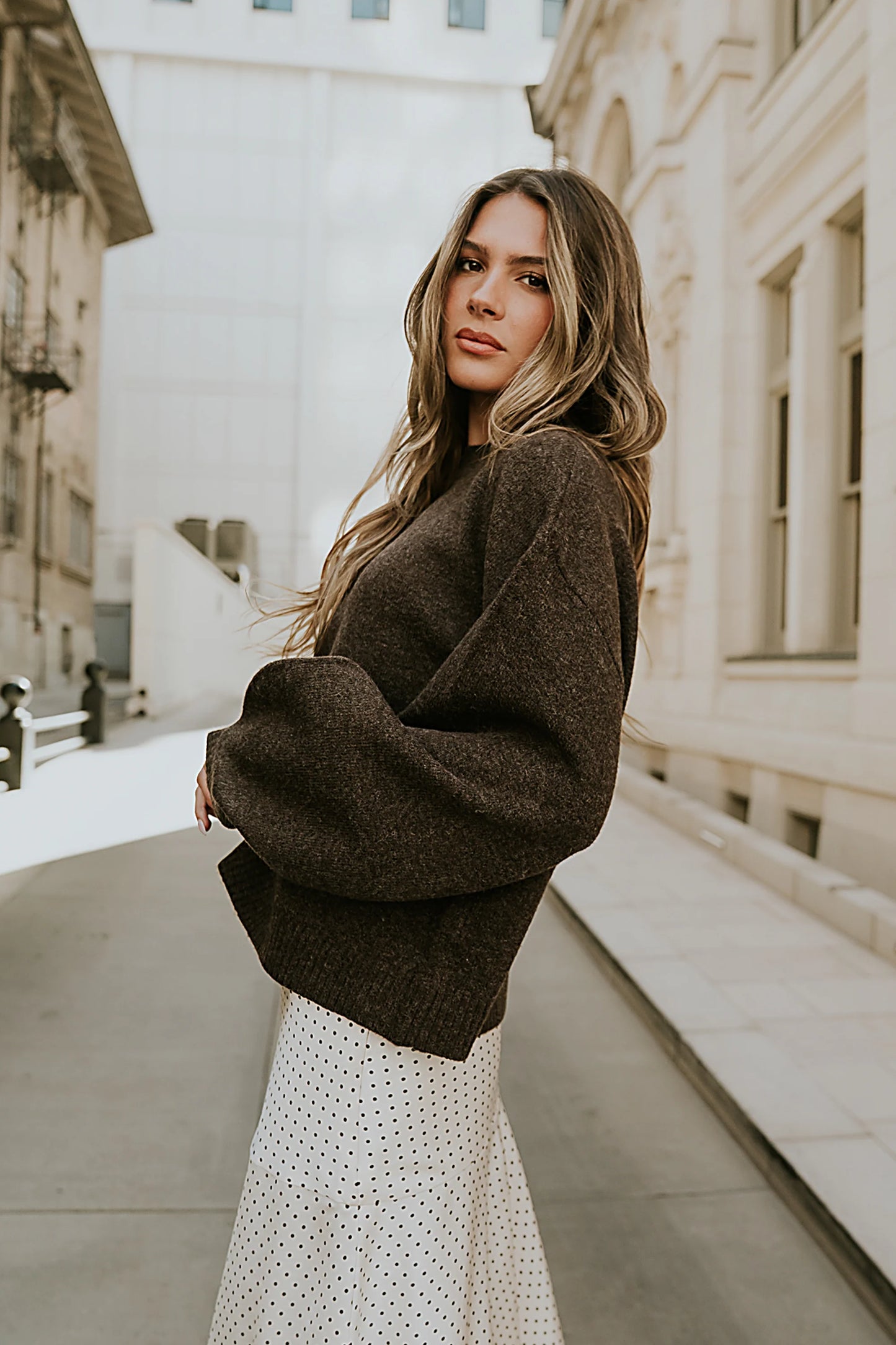 Josey Oversized Sweater in Brown FINAL SALE