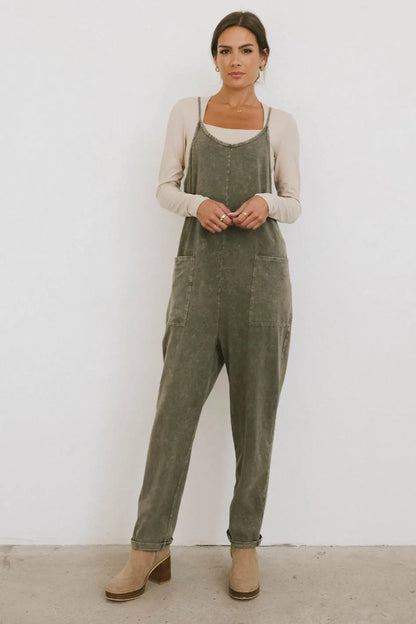 Bram Overalls in Olive FINAL SALE