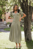 Nellie Drop Waist Maxi Dress in Sage FINAL SALE