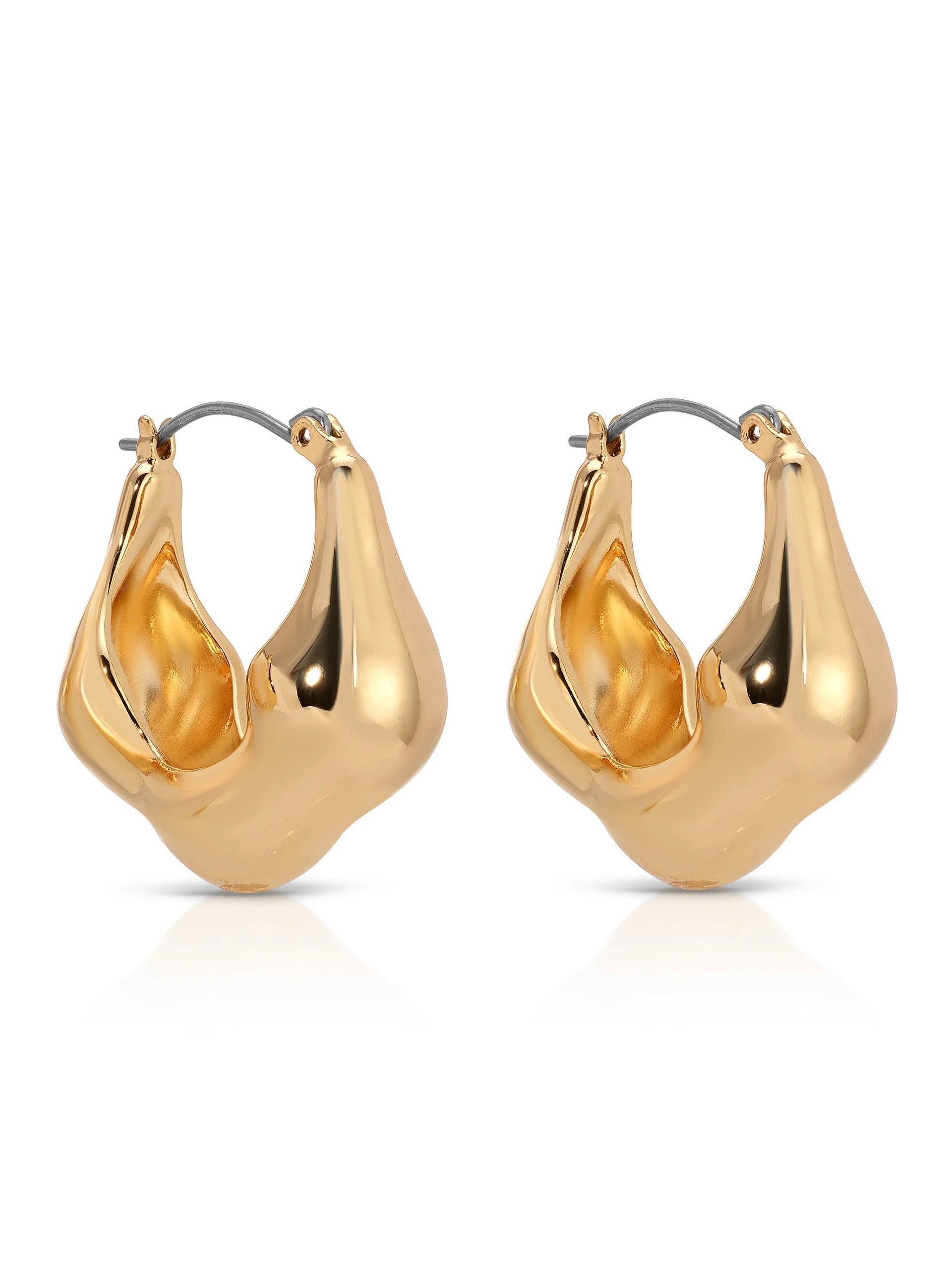 Molten Metal Hoop Earrings