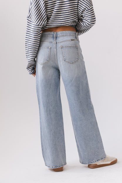 Lyla Crossover Wide Leg Jeans