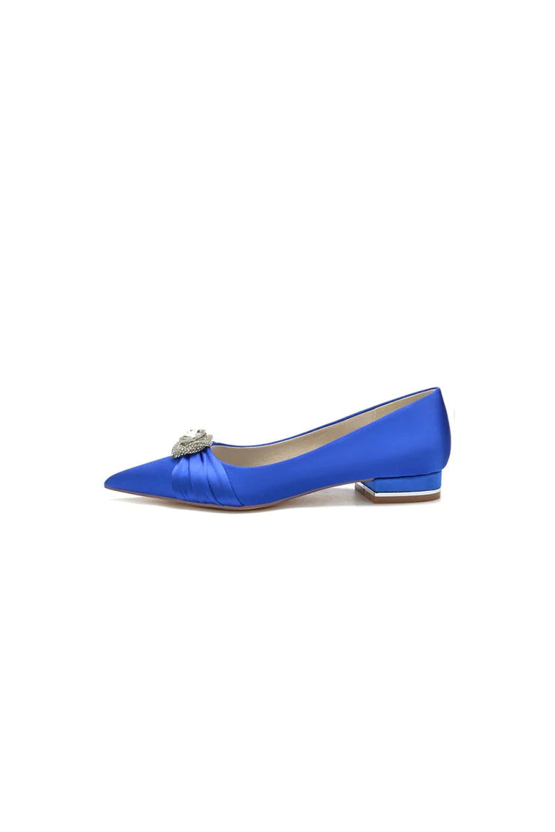 Cocktail Pointed Toe Flats With Crystal