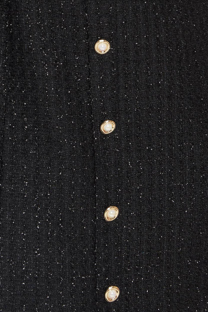 MONACO HOUR BLACK TWEED MINI DRESS