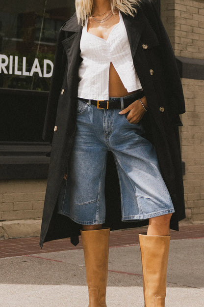 Alden Bermuda Shorts in Medium Wash FINAL SALE